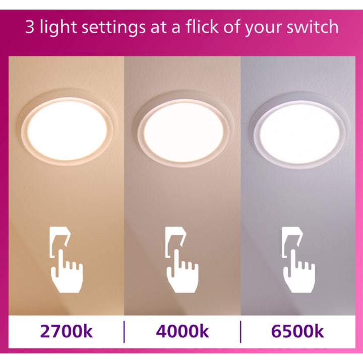 Philips Meson Scene Switch LED Downlight 5W/9W/13W /17W (1 Switch 3 Colours 2700K-4000K-6500K)