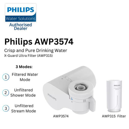 Philips AWP3753 / AWP3754 On Tap Water Purifier X-Guard Microfiltration System Granular Activated Carbon Faucet