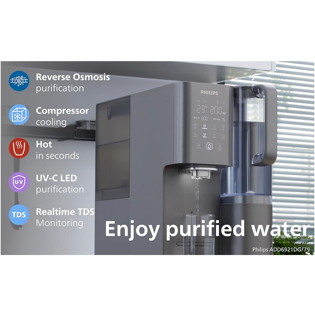 Philips 6L Instant Water Dispenser RO Water Purifier with 2 x 1.8L Water Jugs | ADD6921DG/90