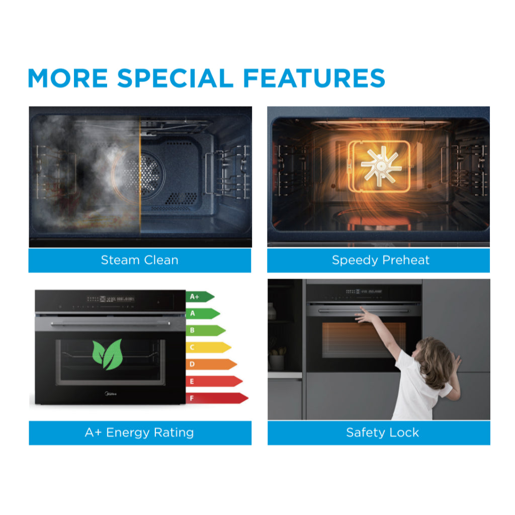 Midea Steam Conventional Oven with Grill (50 Litres) | MBI-N50E4-SG