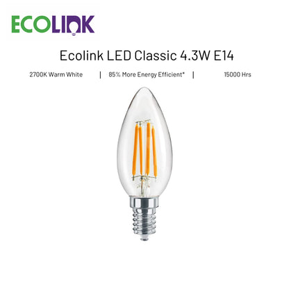 Ecolink LED Classic 4.3W E14 B35 Warm White 2700K