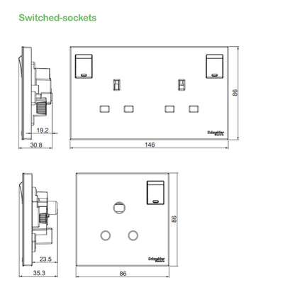 Schneider Electric AvatarOn C Switch and Socket | White / Dark Grey / Wine Gold