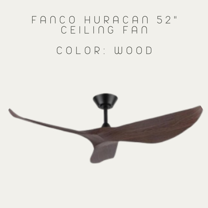 FANCO HURACAN 52" DC MOTOR CEILING FAN (Installation Service Please Contact Live Seller)