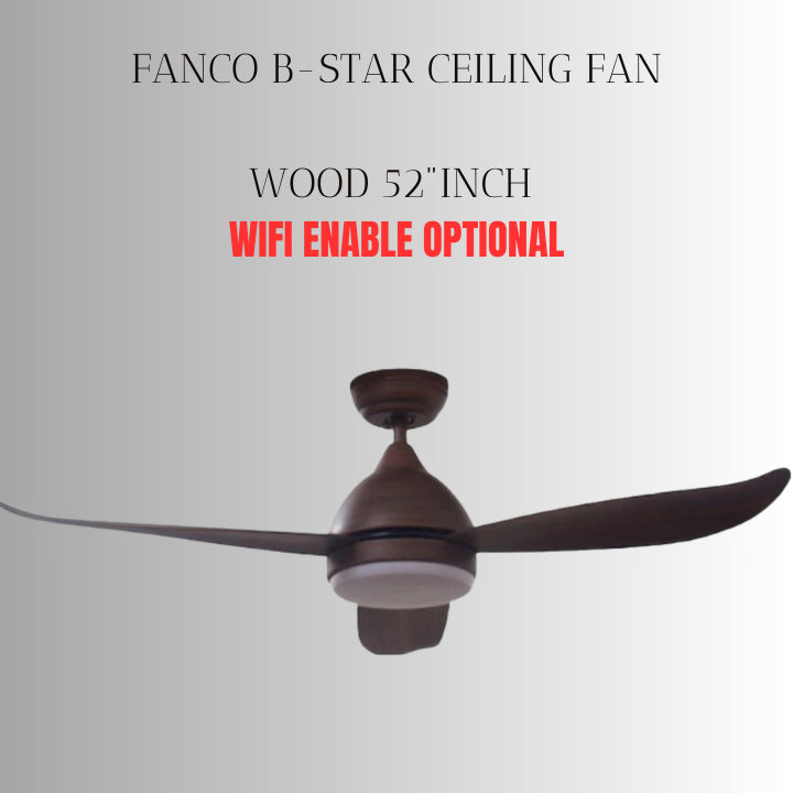 FANCO B-STAR 36" & 46" & 52" DC MOTOR CEILING FAN (Installation Service Please Contact Live Seller)