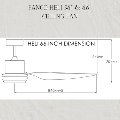 FANCO HELI 56" & 66" DC MOTOR CEILING FAN (Installation Service Please Contact Live Seller)