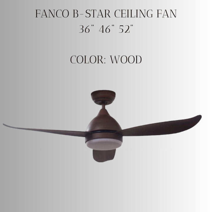 FANCO B-STAR 36" & 46" & 52" DC MOTOR CEILING FAN (Installation Service Please Contact Live Seller)