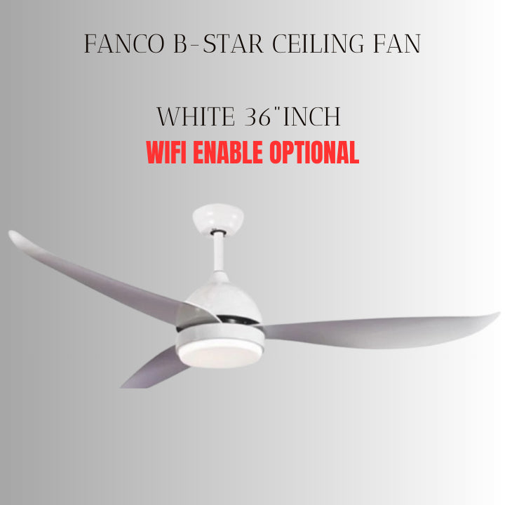 FANCO B-STAR 36" & 46" & 52" DC MOTOR CEILING FAN (Installation Service Please Contact Live Seller)