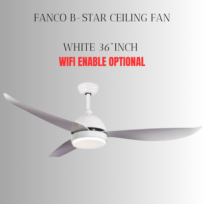FANCO B-STAR 36" & 46" & 52" DC MOTOR CEILING FAN (Installation Service Please Contact Live Seller)