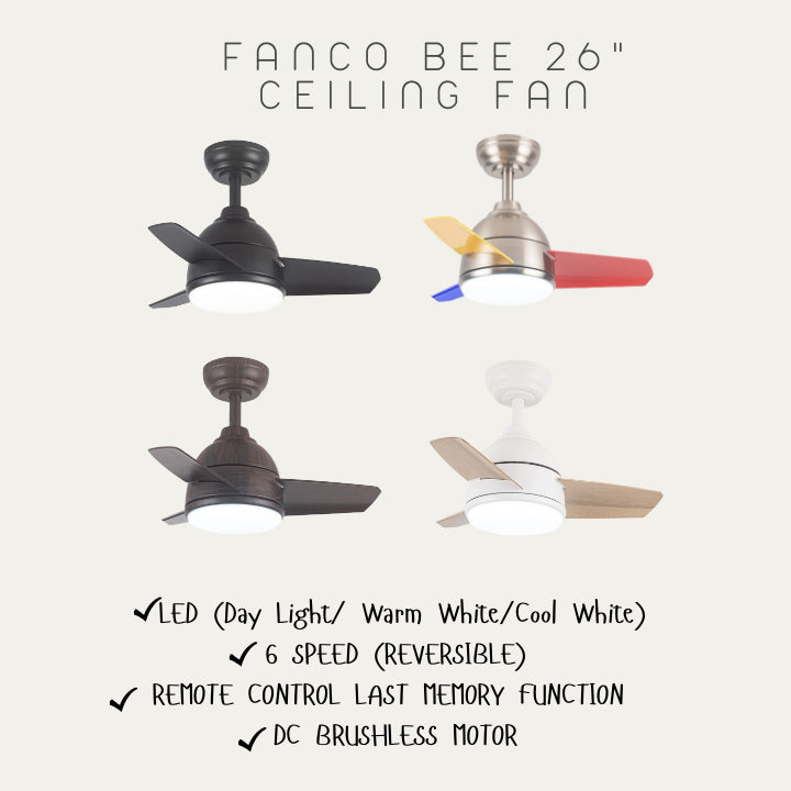 FANCO BEE 26" DC MOTOR CEILING FAN
