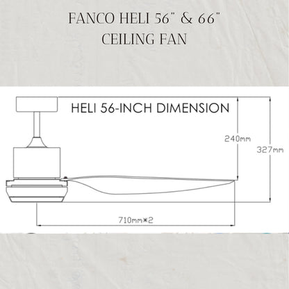 FANCO HELI 56" & 66" DC MOTOR CEILING FAN (Installation Service Please Contact Live Seller)