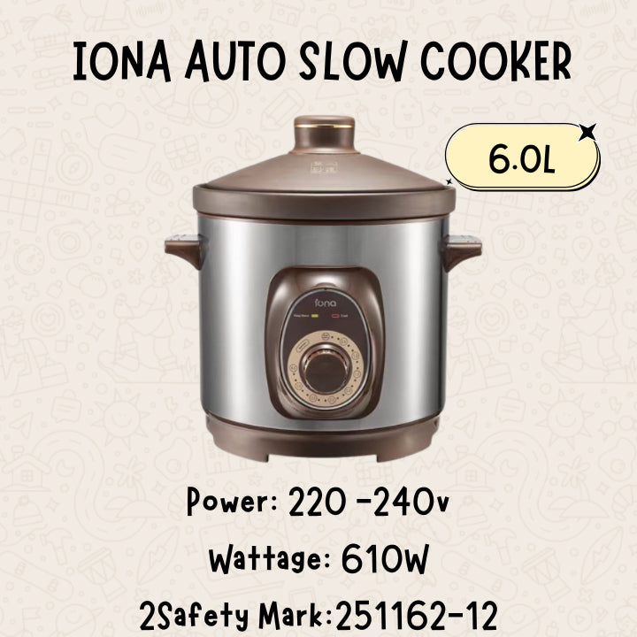 IONA AUTO SLOW COOKER ( GLSC60 & GLSC80)