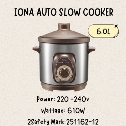 IONA AUTO SLOW COOKER ( GLSC60 & GLSC80)