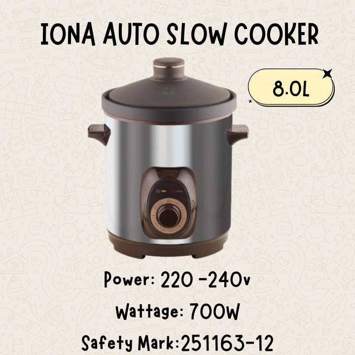 IONA AUTO SLOW COOKER ( GLSC60 & GLSC80)