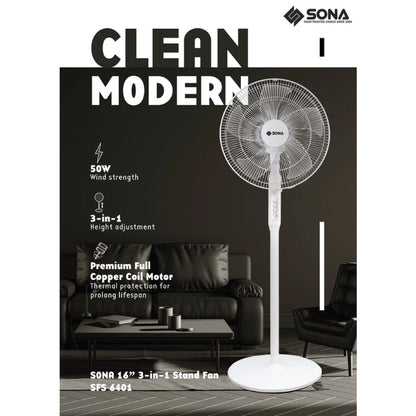 SONA 16” 3-in-1 Stand Fan SFS 6401