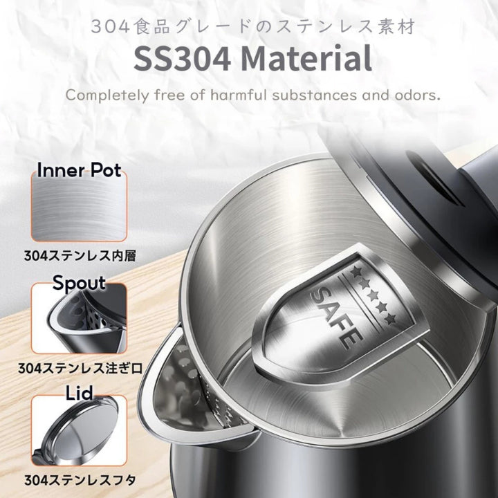 IONA 1.7L Electric Kettle Stainless Steel GLK1701