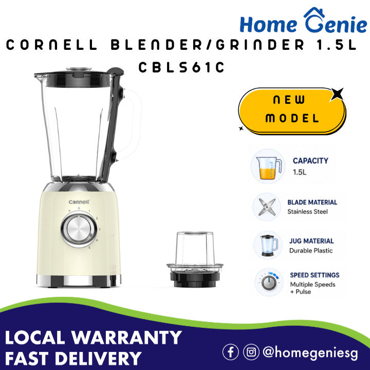 Cornell 1.5L Glass Jug Blender with Grinder High Speed Mixer