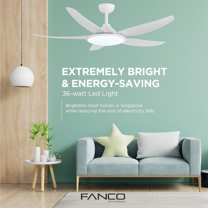 FANCO TRIBUTO 46" & 56"  DC MOTOR CEILING FAN (Installation Service Please Contact Live Seller)