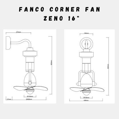 FANCO ZENO 16" DC MOTOR CORNER FAN (Installation Service Please Contact Live Seller)