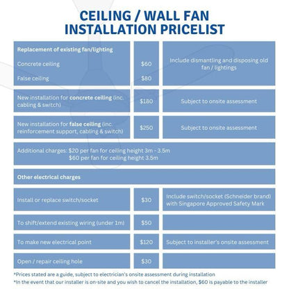 FANCO TRIBUTO 46" & 56"  DC MOTOR CEILING FAN (Installation Service Please Contact Live Seller)